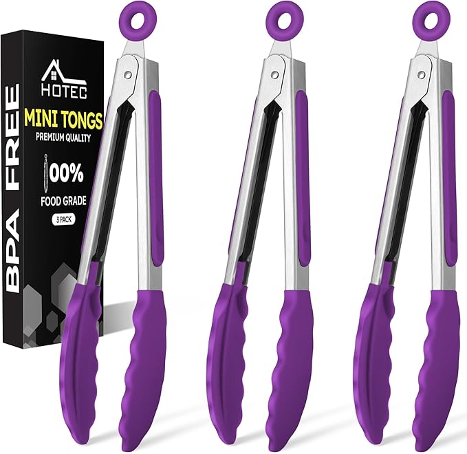 Hotec Mini Silicone Kitchen Tongs