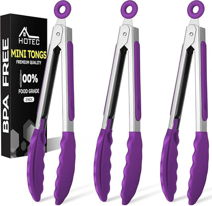 Hotec Mini Silicone Kitchen Tongs