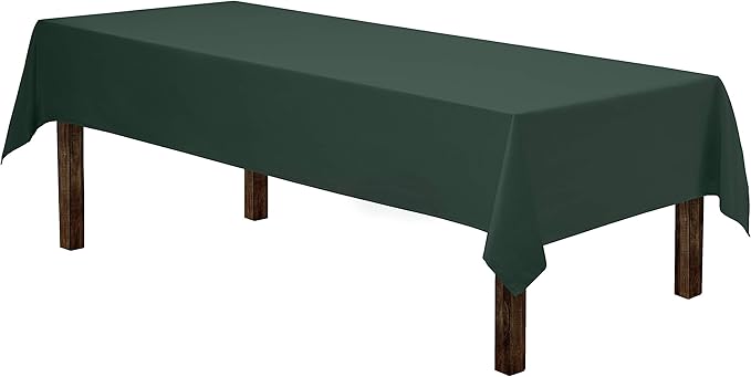 Gee Di Moda Rectangle Tablecloth - 60 x 126 Inch Hunter Green Table Cloth for 8 Foot Rectangle Table - Heavy Duty Washable Fabric - for 8 Ft Buffet Table, Holiday Party, Dinner, Wedding & Baby Shower