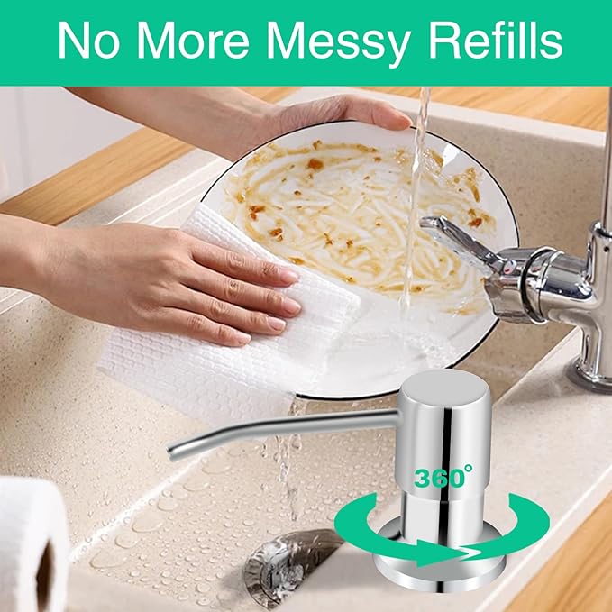 Soap Dispenser for Kitchen Sink, Built in Sink Soap Dispenser, Countertop Soap