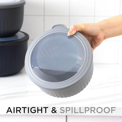 COOK WITH COLOR Prep Bowls with Lids- Wide and Deep Nesting Plastic Small