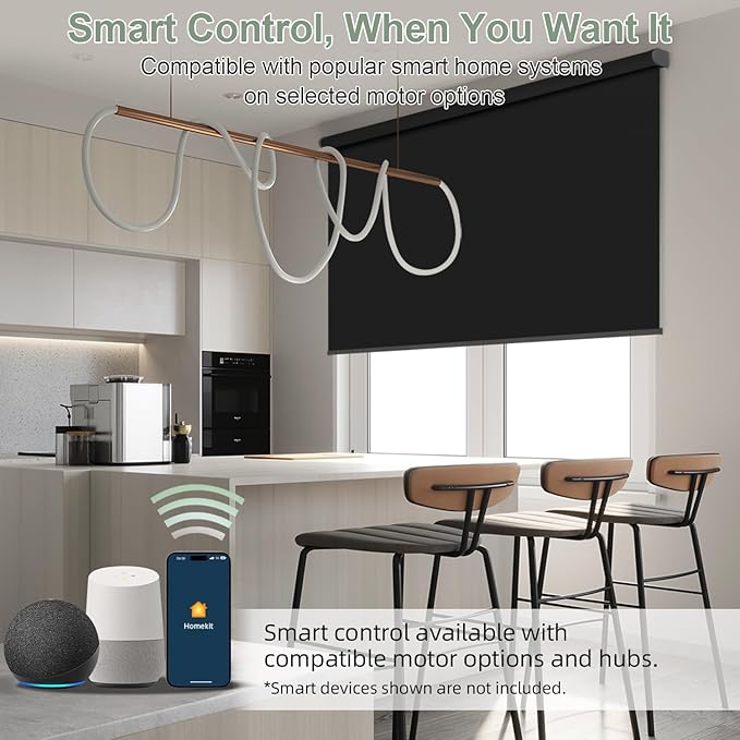 ZSHINE Motorized Blackout Window Blinds Customize Width Remote Control Wireless