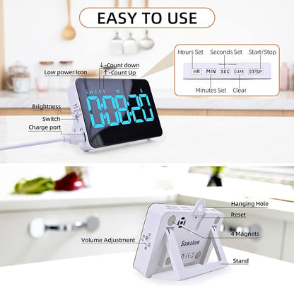 Rechargeable Digital Kitchen Timer