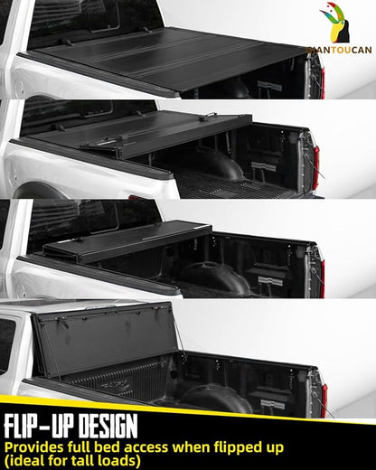 Flip-up Hard Folding Tonneau Cover compitable with 2020-2026 Chevy Silverado/GMC Sierra 2500 3500 HD 6.9ft(82.2") Bed, Not for CarbonPro Bed, Low Profile Style