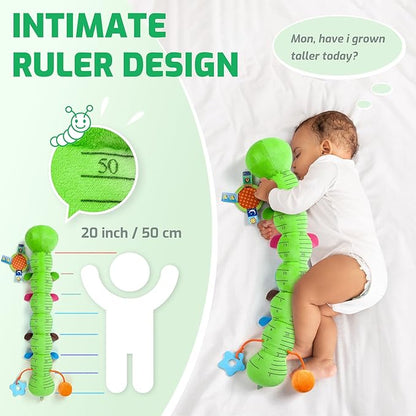 Sumobaby Baby Toys 0-6 6-12 Months, Music Caterpillar Plush Toy with Baby Mirror, Pull String&Crinkle Rattle,Infant Teething Toys,Tummy Time for 0-3-6-12 Month Boys Girls Newborn Gifts (Green-Leaf)