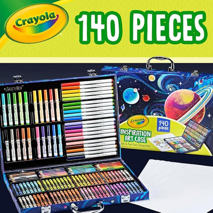 Crayola Inspiration Art Case Space Coloring Set (140pcs), Art Kit for Kids, Crayons, Markers, Pencils, Holiday & Christmas Gift for Boys & Girls, Ages 5, 6, 7 [Amazon Exclusive]