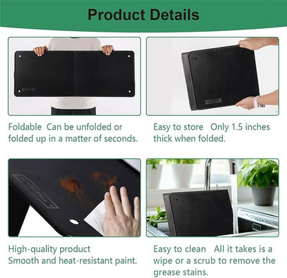 Black Large 2 Pieces 2 Sided Splatter Guard