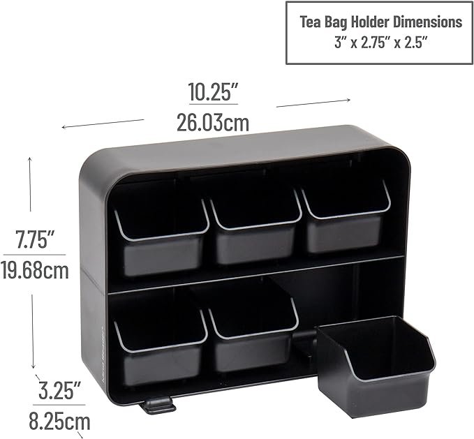 Mind Reader Tea Bag Organizer, Tea Station Organizer, Countertop Storage