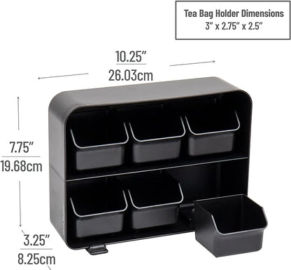 Mind Reader Tea Bag Organizer, Tea Station Organizer, Countertop Storage