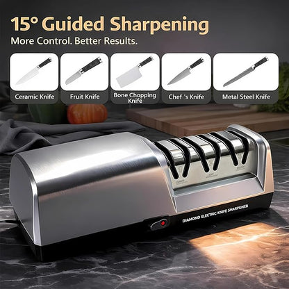 Electric Knife Sharpener for Kitchen, 3-Stage Professional Kitchen Knife