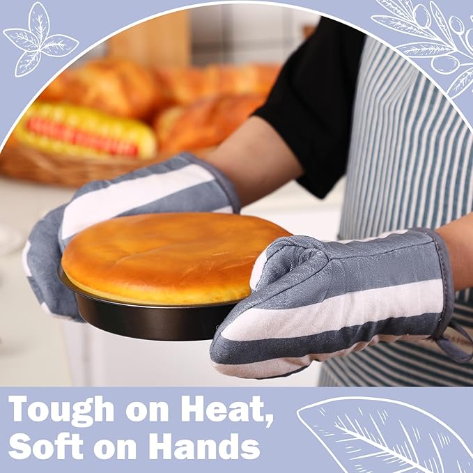 Reallnaive Oven Mitts and Pot Holders 4 Pcs Set