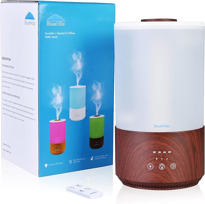 BlueHills Premium 4000 ml Tall Essential Oil Diffuser 4L 4 Liter 50 Hour Run