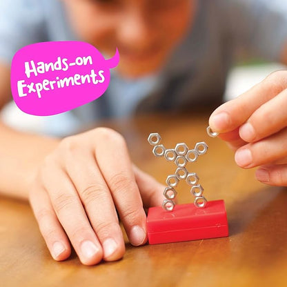 4M - STEAM Magnet Exploration - Hands-On Science Kit with Magnetic Toys Experiments for Kids Ages 5+ - Includes Magnet Toys Wand, U-Shaped Magnet, Racers, Yacht & More - Educational STEM Toy Gift