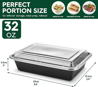Glotoch Meal Prep Containers 32oz 50 Pack