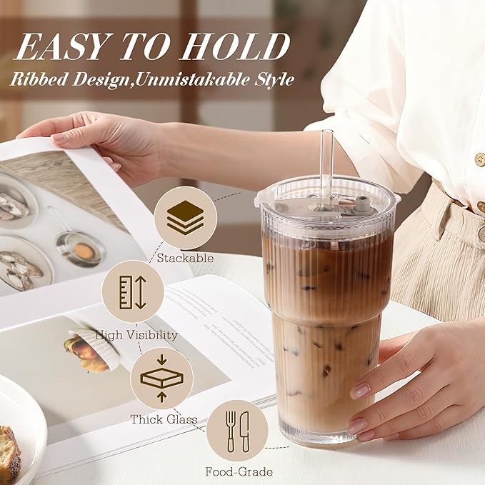 Iced Coffee Cups with Lids: Coffee Bar Accessories