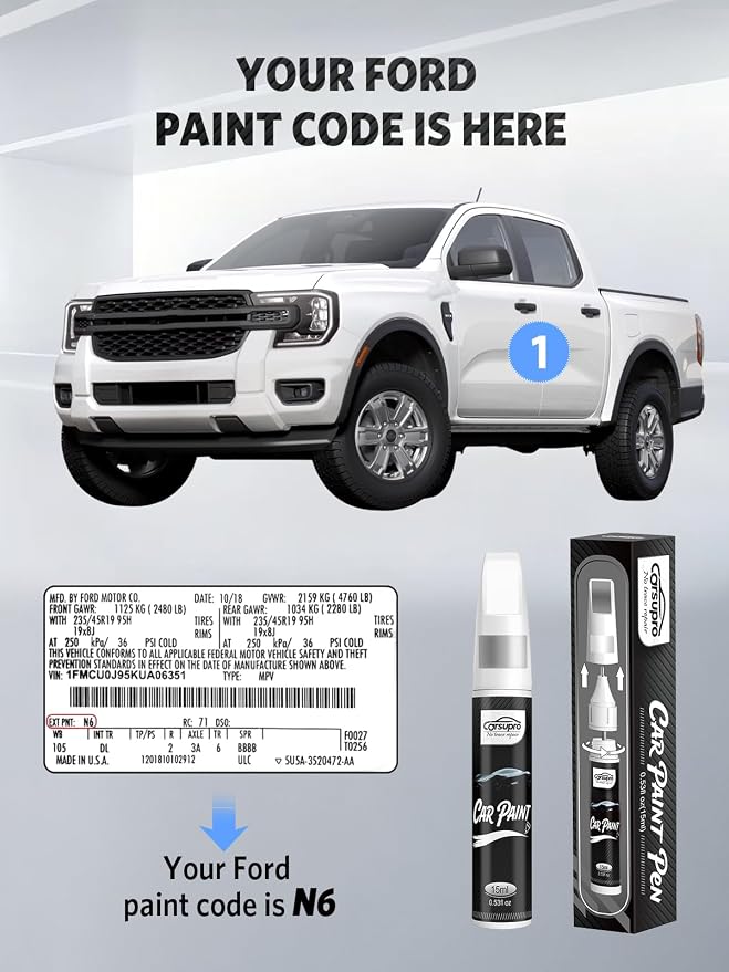 Velocity Blue Metallic(E7) for Ford Touch Up Paint Pen, 2 in 1 Car Scratch Remover with Pen Tip and Brush, Precise Color Match for Car Paint Scratch Repair, Quickly and Easily Fix Chips and Nicks