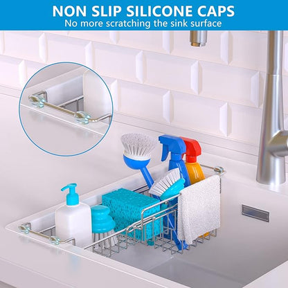 Over The Kitchen Sink Caddy Sponge Holder Organizer Drying Rack Expandable