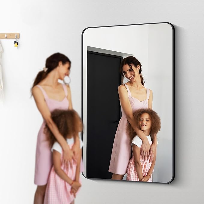 60" x 36"Bathroom Mirror, Matte Black Wall Mirror
