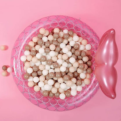 GOGOSO Ball Pit Balls for Toddlers Phthalate-Free BPA-Free Non-Toxic Crush Proof Soft Plastic Play Balls Baby Kids Shape Tent Pool Playhouse Playpen Party Decor,Coffee Brown Beige,50PCS
