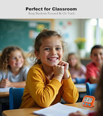 Digital Timer for Classroom Teachers Students, Magnetic Kitchen Countdown Timer