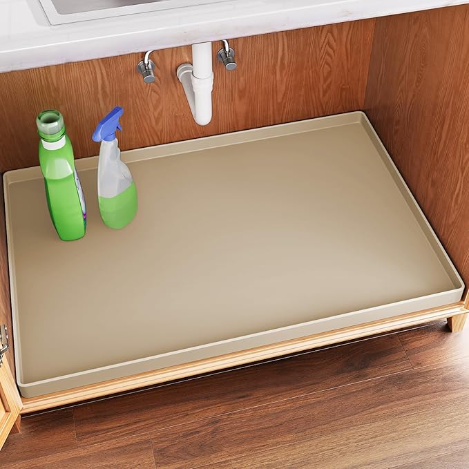 FLATO Waterproof Under Sink Mat 28" x 19" Shelf Liner