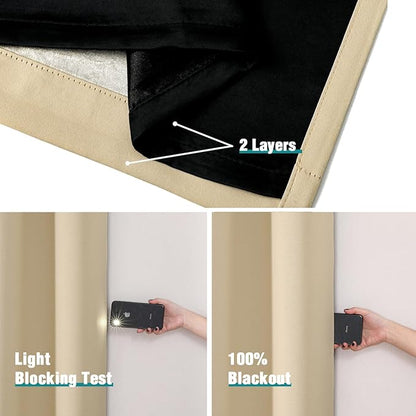 ChrisDowa 100% Blackout Curtains 84 inch Long