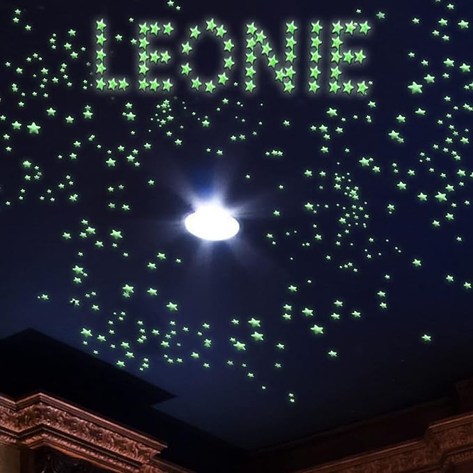 Glow in The Dark Stars Decals Decor 633 Pcs Luminous Dot Stars, 3D Starry Stars Glow in The Dark Stickers for Ceiling or Wall and Kids Bedroom Décor