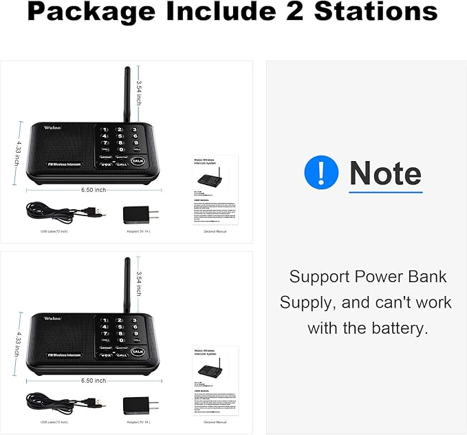 Wuloo Intercoms Wireless for Home 1 Mile Range 10