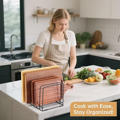 Cutting Board Organizer, Kitchen Cabinet Organizer, Divided Rack