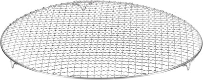 HARFINGTON Round Cooking Rack 15.9-inch Stainless Steel Cross Wire Barbecue Grill Net with 20mm Legs for Cooking Baking Steaming BBQ