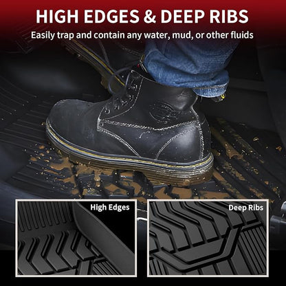 LASFIT Floor Mats for Nissan Altima 2026 2025 2024 2023 2022 2021 2020 2019, Custom Fit All Weather Durable TPE Floor Liners for 2019-2026 Altima S/SL/SR/SV/Platinum 1st & 2nd Row Car Mats,Black