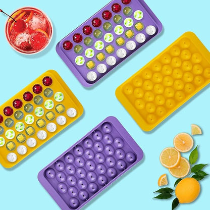Small Ice Cube Trays for Freezer – 2 Pack Hard Plastic Mini Ice Cube Trays
