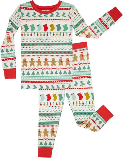 Little Sleepies Two-Piece Pajama Set for Boys & Girls, Soft Viscose from Bamboo Toddler Pajamas for Kids, Family Matching PJs