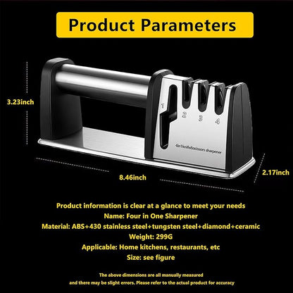 Knife Sharpeners, 4 in 1 Professional Chef's Kitchen Knife Accessories