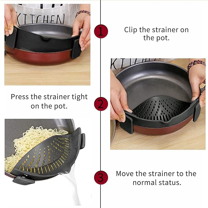 2 Pcs Clip on Strainers, Pot Strainer