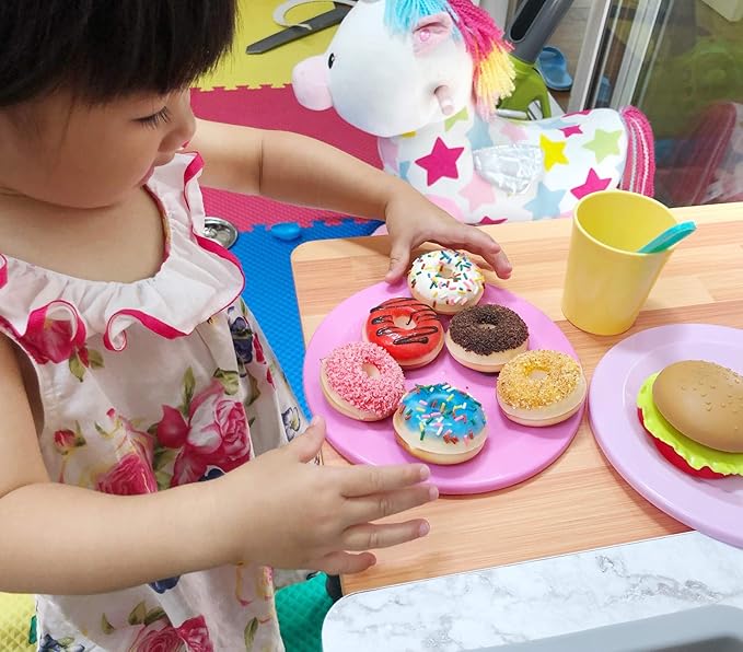 GiftExpress 6 pcs Realistic Artificial Toy Donuts, Scented Fake Donuts, Assorted Realistic Doughnuts Toy Cakes Fake Desserts Decoration Toys, Valentine bv Donut Party Decoration, Prop Food