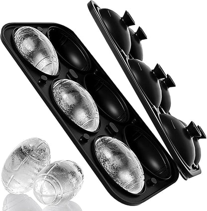 Silicone Large Ice Cube Tray, 6 Big Football Ice Cube Trays