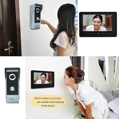 AMOCAM Wired Video Intercom System, 7 Inches Video Doorbell Door Phone System
