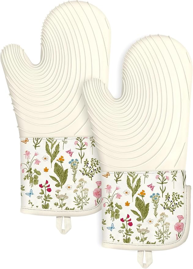 Slohif Long Silicone Oven Mitts Heat Resistant