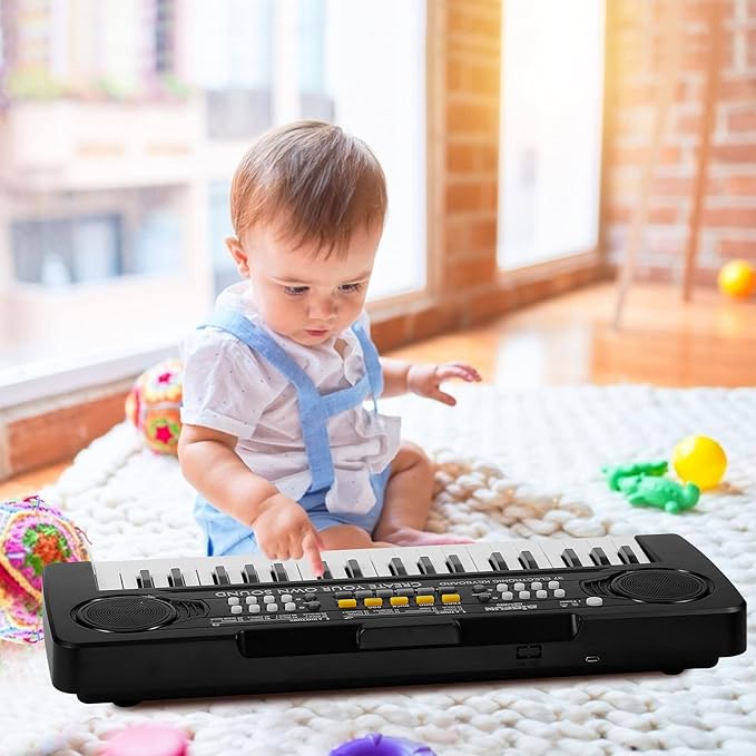 Raimy 37 Keys Piano Keyboard for Kids, Portable Keyboard Piano Early Learning Educational Electronic Musical Instrument Toys Gifts for 3 4 5 6 7 8 9 Year Old Boys and Girls (Black)