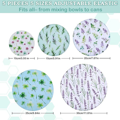 5-Size Reusable Beeswax Bowl Covers