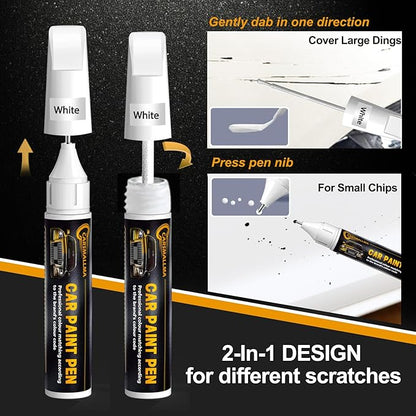 Car Touch Up Paint(149/9149 Polar White) for Mercedes-Benz, Color Accurate Car Scratch Repair Remover Pen,Auto Paint Quick and Easy to fix vehicle Chips and Nicks Scuff