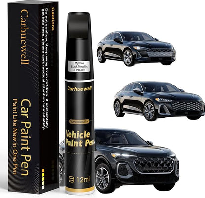 (LY9T/0E) Mythos Black Metallic Touch Up Paint Compatible with Audi, Exact Match Car Paint Pen Automotive Scratch Repair Remover Kit Quick & Easy Solution for Vehicle Chips and Nicks