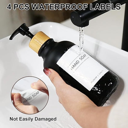 KASUNTING Black Soap Dispenser, 4 Pack Hand Soap Dispenser Bathroom