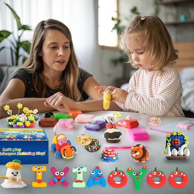 Air Dry Clay, Modelling Clay for Kids, 64 Colors DIY Molding Magic Clay for with Tools, Soft & Non-Sticky, Toys Gifts for Age 3 4 5 6 7 8+ Years Old Boys Girls Kids