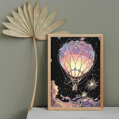 Georgie Porgy Scratch Paper Art Set for Kids Adults Magic Rainbow Painting Boards for DIY Arts and Crafts Kits Christmas Birthday Gift with Scratching Tools Kit (Glow in The Dark Fireworks + Balloon)