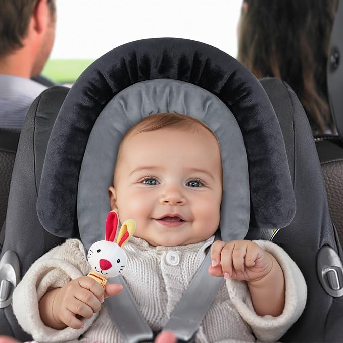 COOLBEBE New 2-in-1 Babybody Supports for Baby Newborn Infants - Extra Soft Stroller Cushion Pads Car Seat Insert, Seasons, Black