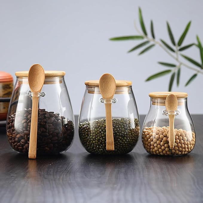 Airtight glass jar storage container