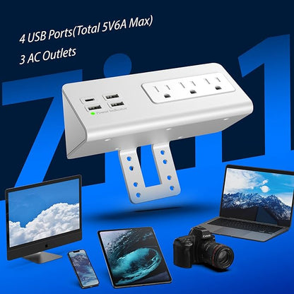 Nightstand Edge Mount Power Strip