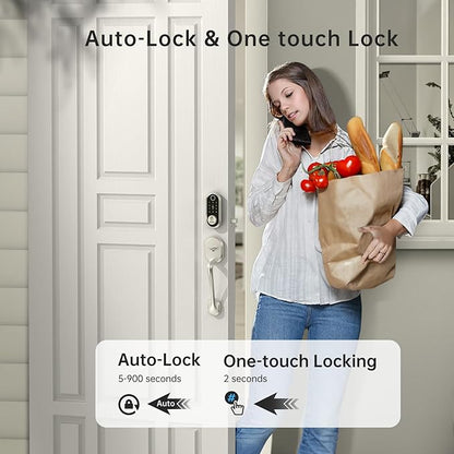 Smart Deadbolt, SMONET Fingerprint Electronic Deadbolt Door Lock